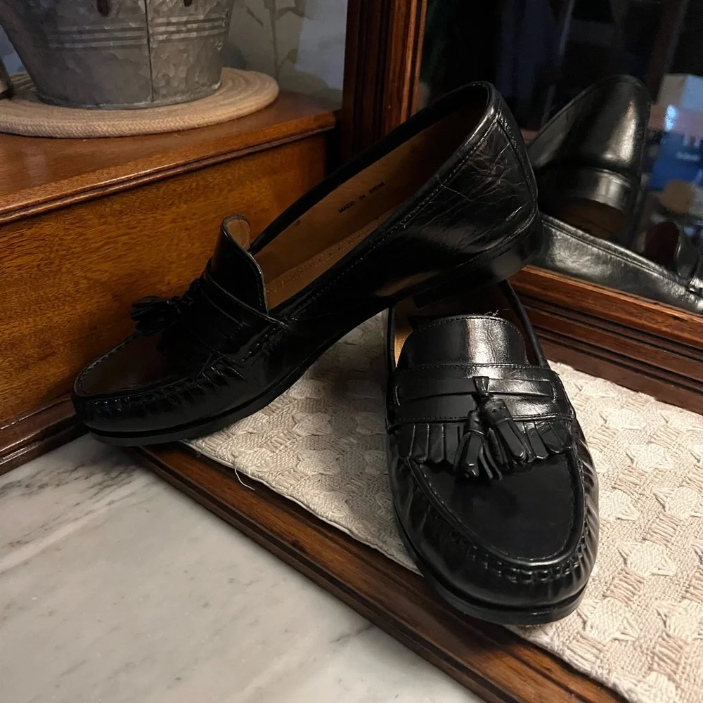 NUNN BUSH Classic Keaton Kittle Tassel Leather Loafers Dress Shoes Black Sz‎ 8.5